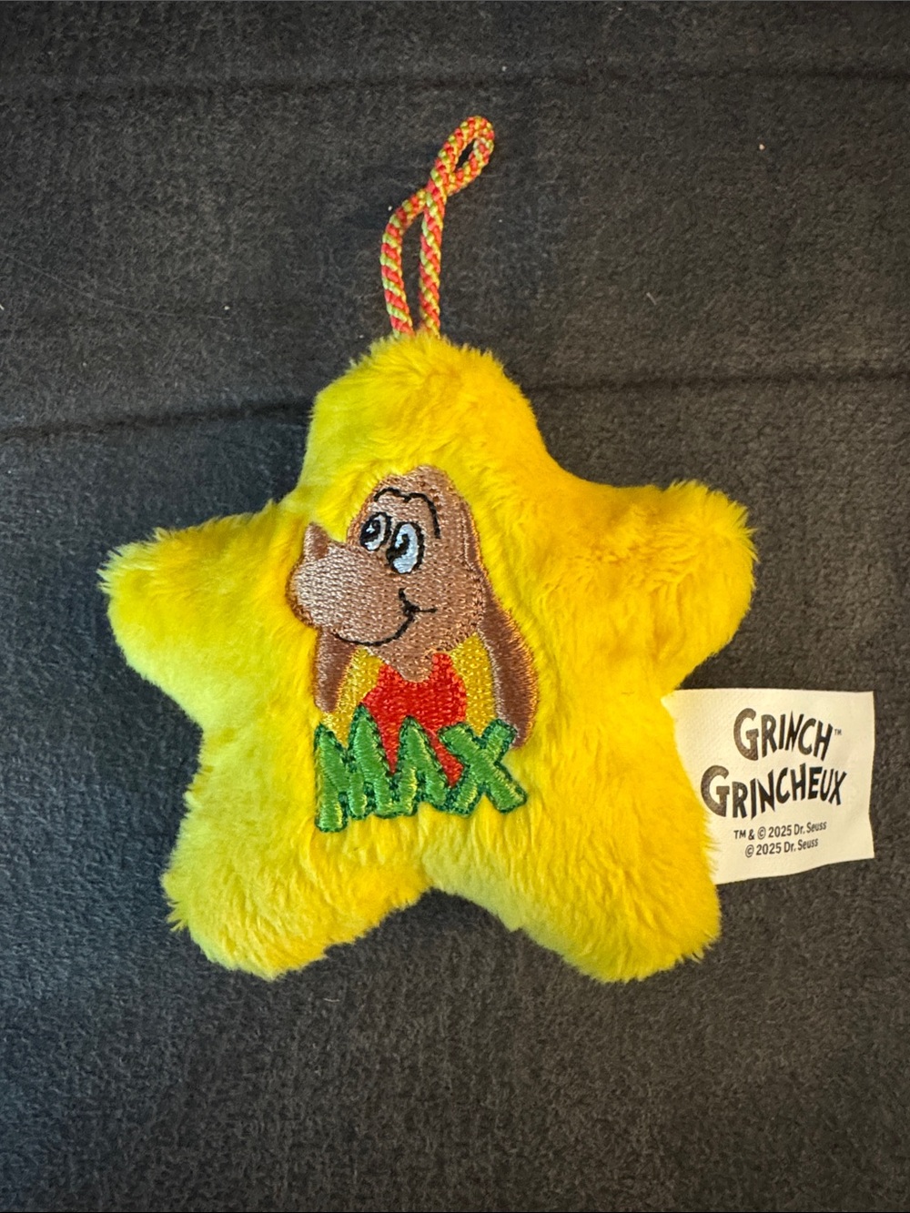 McDonald’s Grinch Max Star Plush Ornament - Bright Yellow